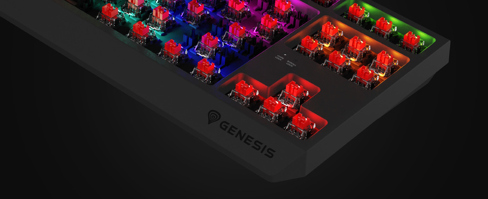 Klávesnice Genesis THOR 230 Lite, US layout černá Genesis THOR 230 TKL Lite RGB Outemu Red US (NKG-2076)