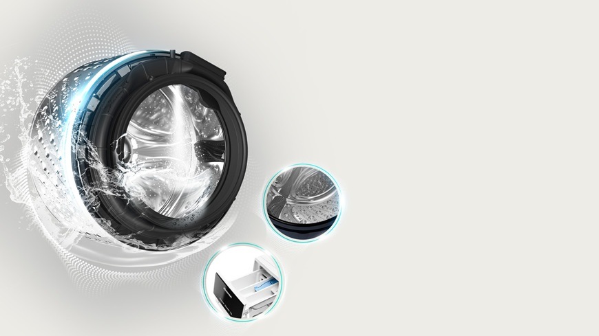 Hisense WD3S1043BW3, bílá, tato pračka se sušičkou disponuje antibakteriálním materiálem gumového těsnění
