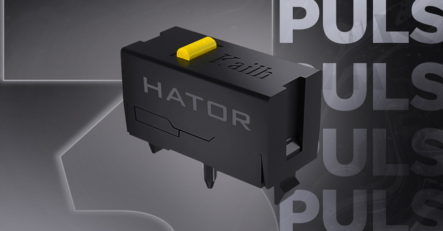 Myš HATOR Pulsar 3 PRO černá Vizualizace spínače HATOR s tlačným prvkem a vývody
