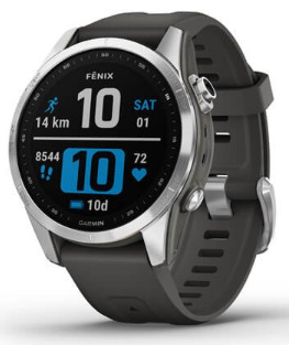 Chytré hodinky Garmin fenix 7S Glass - Silver / Graphite Silicone Band
