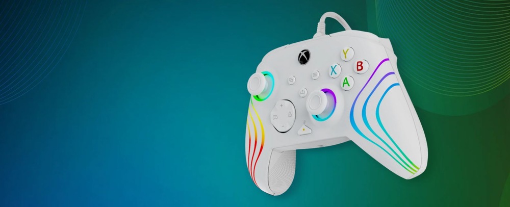 PDP Afterglow Wave RGB Wired Controller pro Xbox Series X|S / Xbox One / PC (049-024-WH), bílá