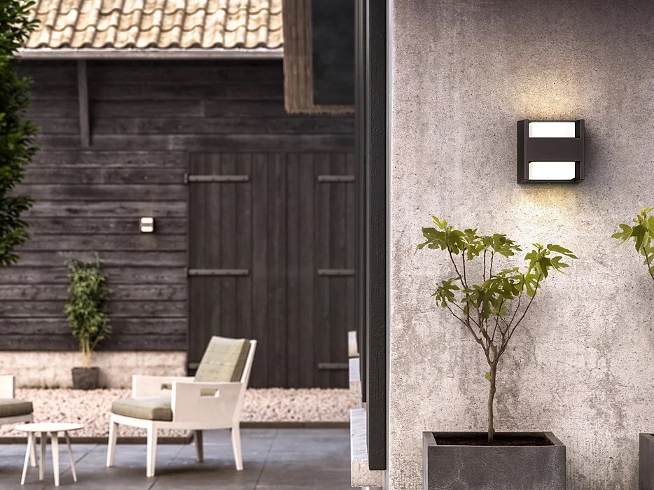 Nástěnné svítidlo Philips Arbour 2, 2700 K antracitové Arbour UE 2xWA 3.8W 27K AN HV 06