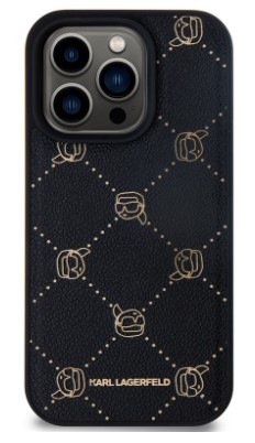 Kryt na mobil Karl Lagerfeld PU Karl Heads Pattern MagSafe na Apple iPhone 15 Pro Max černý
