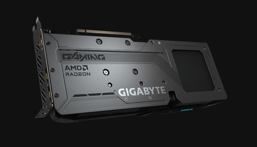 Zadní kovový backplate grafické karty GIGABYTE řady Gaming