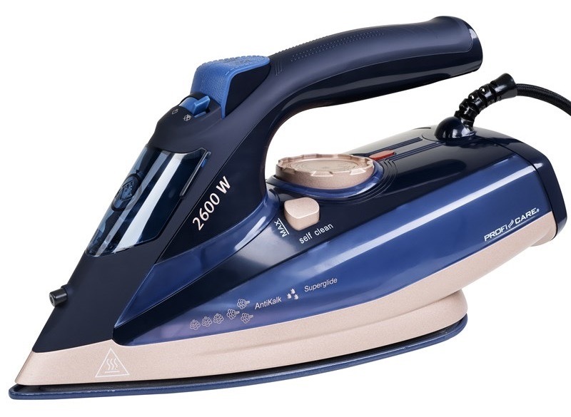 Napařovací žehlička ProfiCare s příkonem 2 600 W, objem nádržky 300 ml