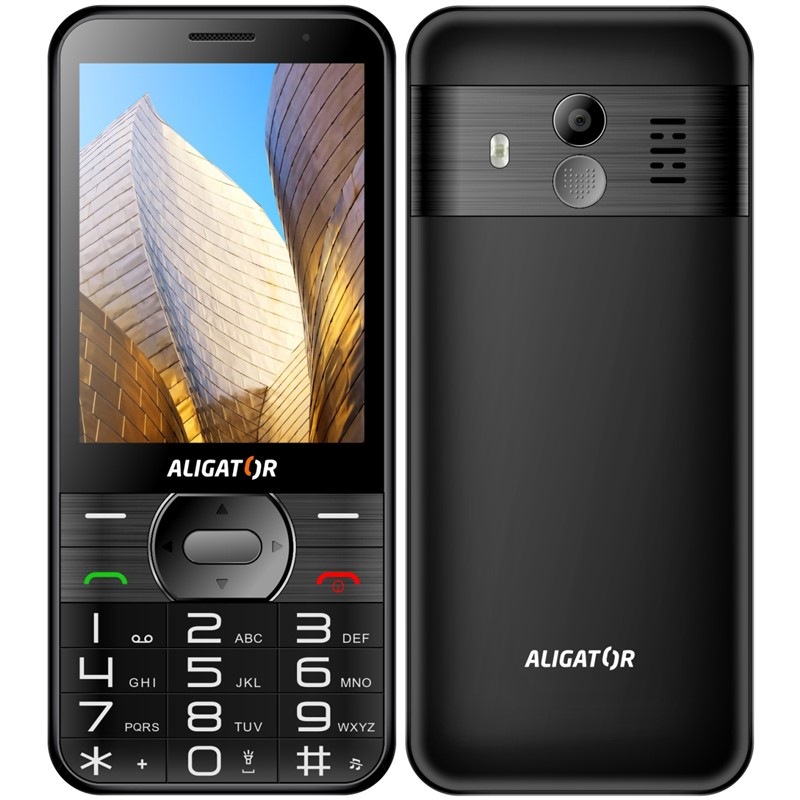 Mobilní telefon Aligator A900 Senior + nabíjecí stojánek černý