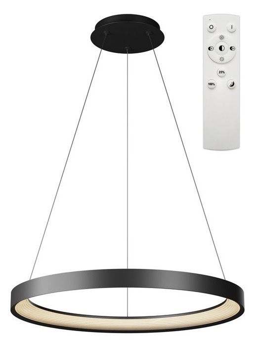 Závěsné svítidlo Top Light Orbit 50CZ RC, 40W, max.4000lm, stmívání, 3000-6500K, dálkové ovládání, 50 cm černé