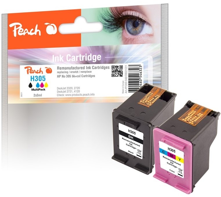 Inkoustová náplň Peach HP 305, MultiPack, 120/100 stran- CMYK