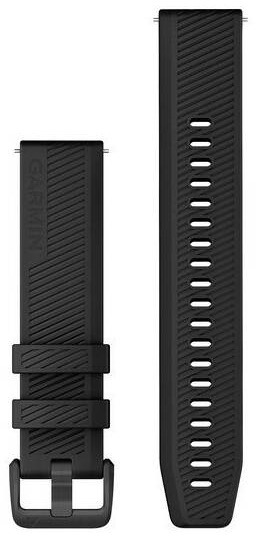 Řemínek Garmin Quick Release 20mm, černý silikon, černá nerezová přezka