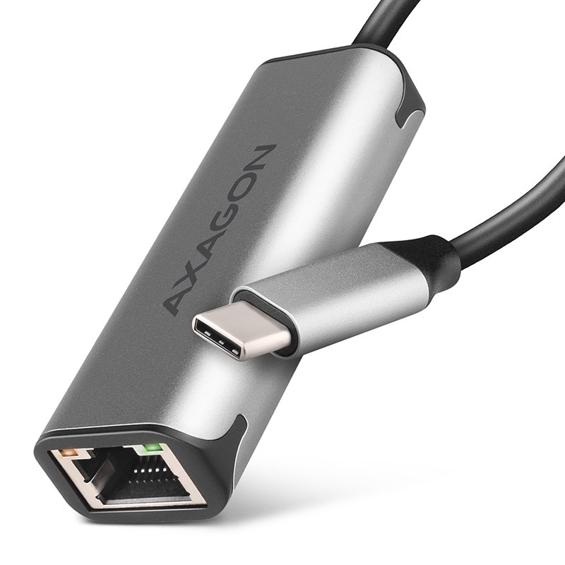 Síťová karta Axagon USB-C 3.2 Gen 1 - 2.5 Gigabit Ethernet šedá