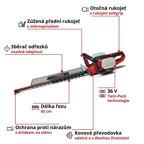 Nůžky na živý plot Einhell GE-CH 36/65 Li (bez baterie) 3410960