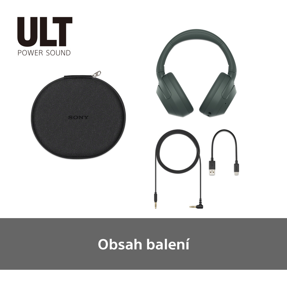 Sluchátka Sony ULT WEAR - Prodloužená záruka zdarma po registraci šedá/zelená Sluchátka Sony ULT WEAR - šedá/zelená