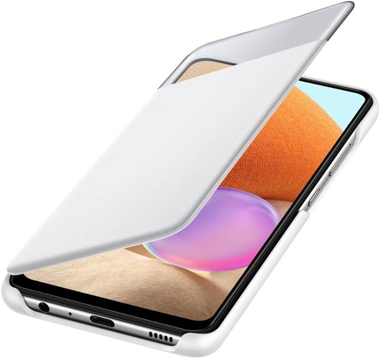 Pouzdro na mobil flipové Samsung S View Wallet Cover na Galaxy A32 LTE bílé