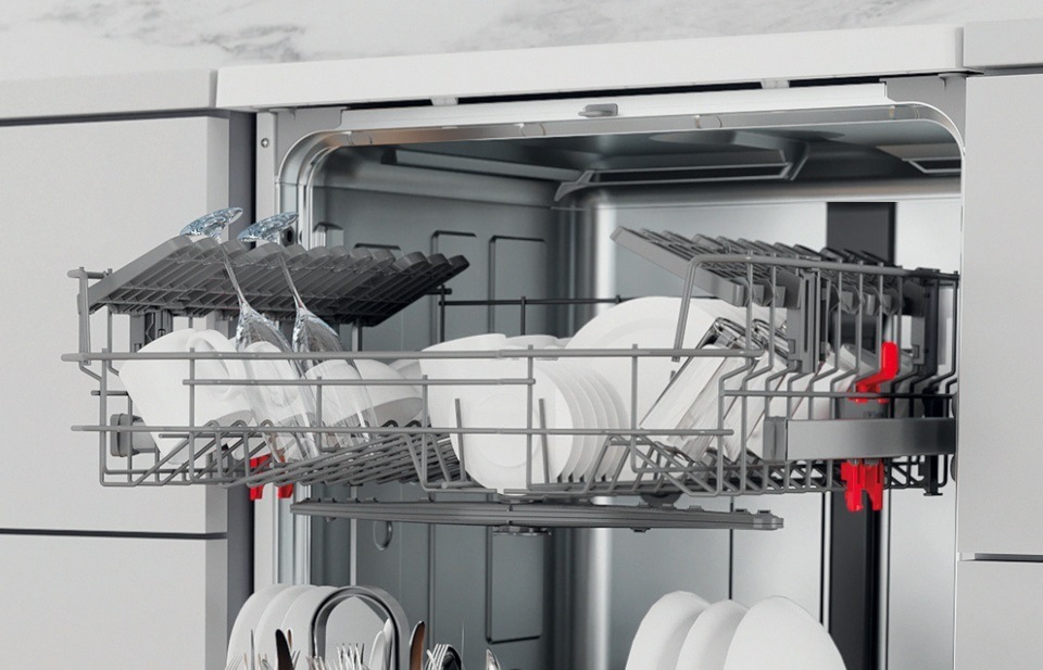 Whirlpool W0B D851A X, myčka nádobí, nastavitelný horní koš