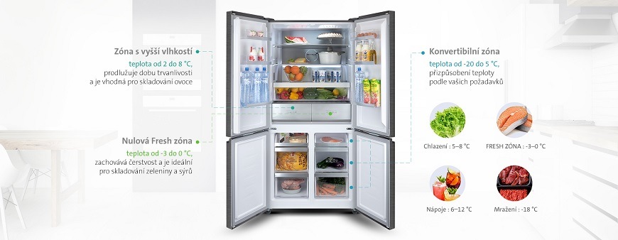 Americká lednice ETA 274290015DN černá/nerez Americká lednice ETA274290010DN, konvertibilní zona