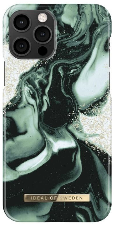 Kryt na mobil iDeal Of Sweden Fashion na Apple iPhone 12/12 Pro - Golden Olive Marble
