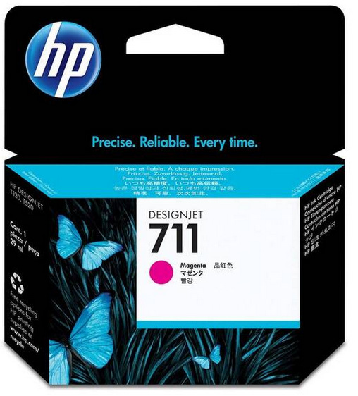 Inkoustová náplň HP 711, 29 ml purpurová HP 711, 29 ml - purpurová (CZ131A)