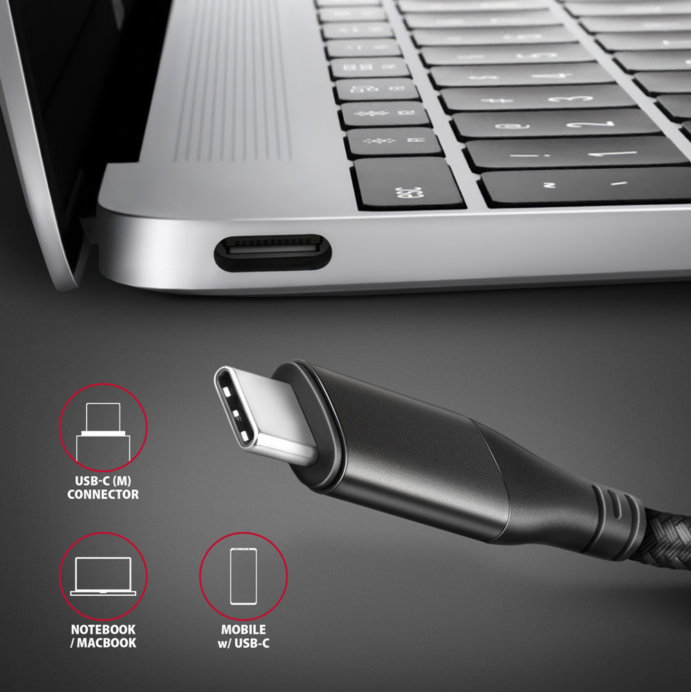 Redukce Axagon USB-C / HDMI 2.0a, 25cm, 4K/60Hz HDR10 černá