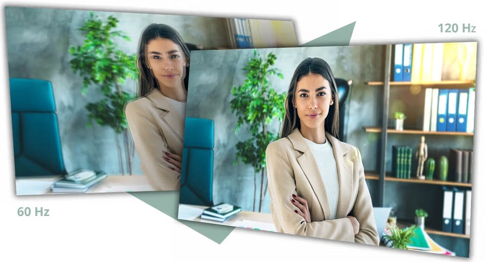 Monitor AOC 24P4CV černý Rozmazaný obraz na běžném monitoru a ostré zobrazení obrazovky AOC 24P4CV se 120Hz frekvencí