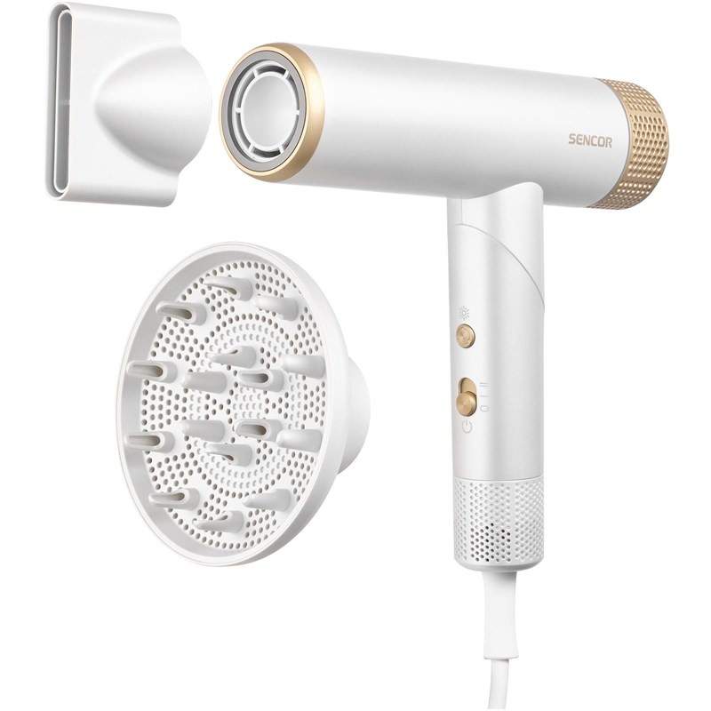 Fén Sencor s příkonem 1 300 W, bílá barva