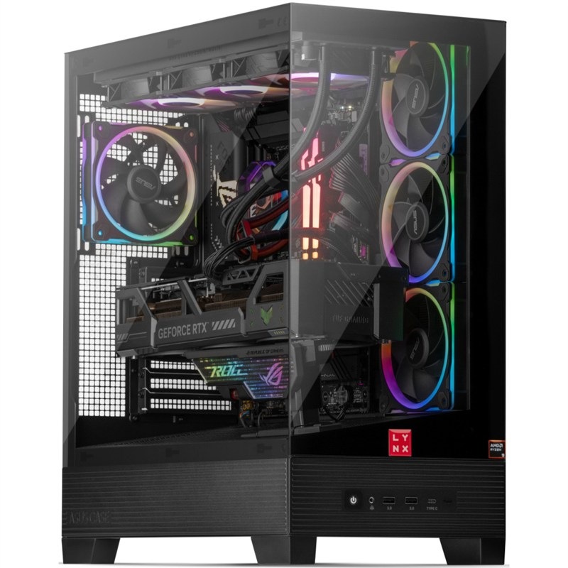 Herní sestava Lynx Challenger Ryzen 7 R7-7800X3D (10463216) v černé barvě.