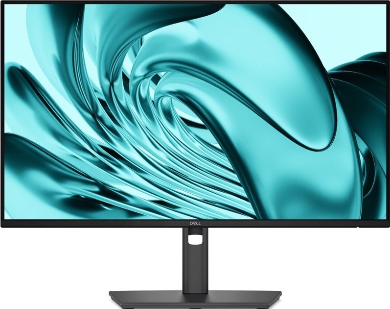 Čelní pohled na černý monitor Dell Pro P2426H s tenkými rámečky, úzkým středovým stojanem a širokou plochou základnou.