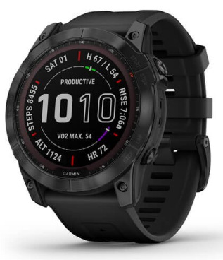 Chytré hodinky Garmin fenix 7X Sapphire Solar - Titan Black/Black Silicone Band