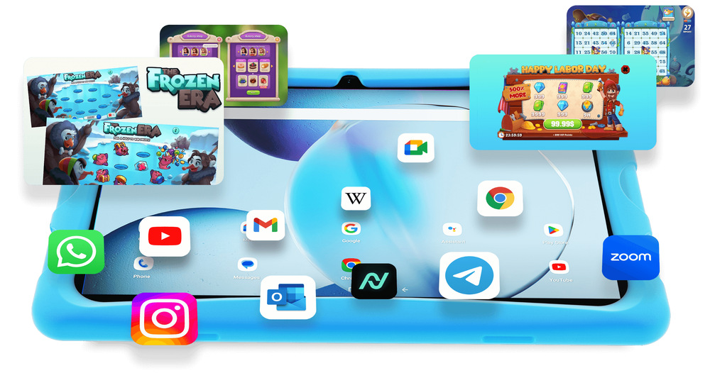 Dotykový tablet Doogee U10 KID 4 GB / 128 GB + dětský kryt modrý