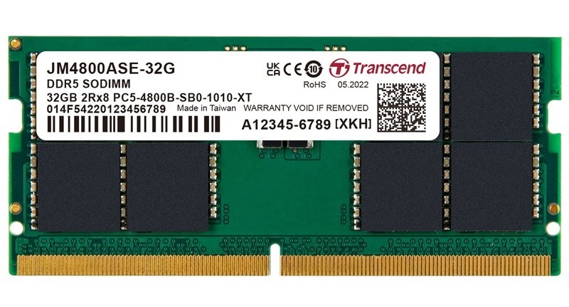 Operační paměť Transcend JetRam 32GB DDR5 4800MHz CL40