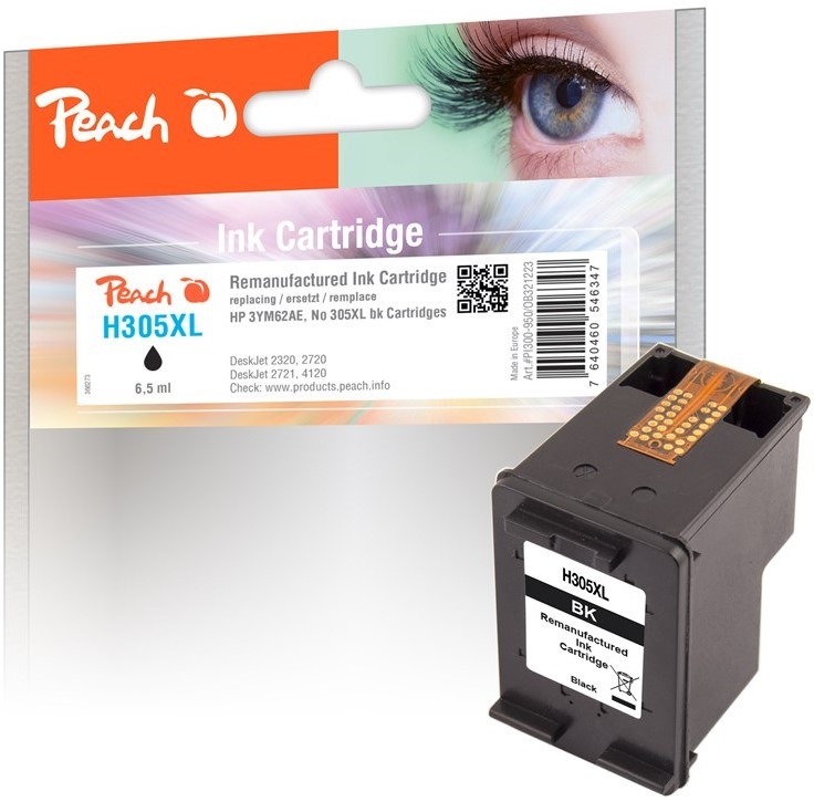 Inkoustová náplň Peach HP 305XL, 240 stran - černá