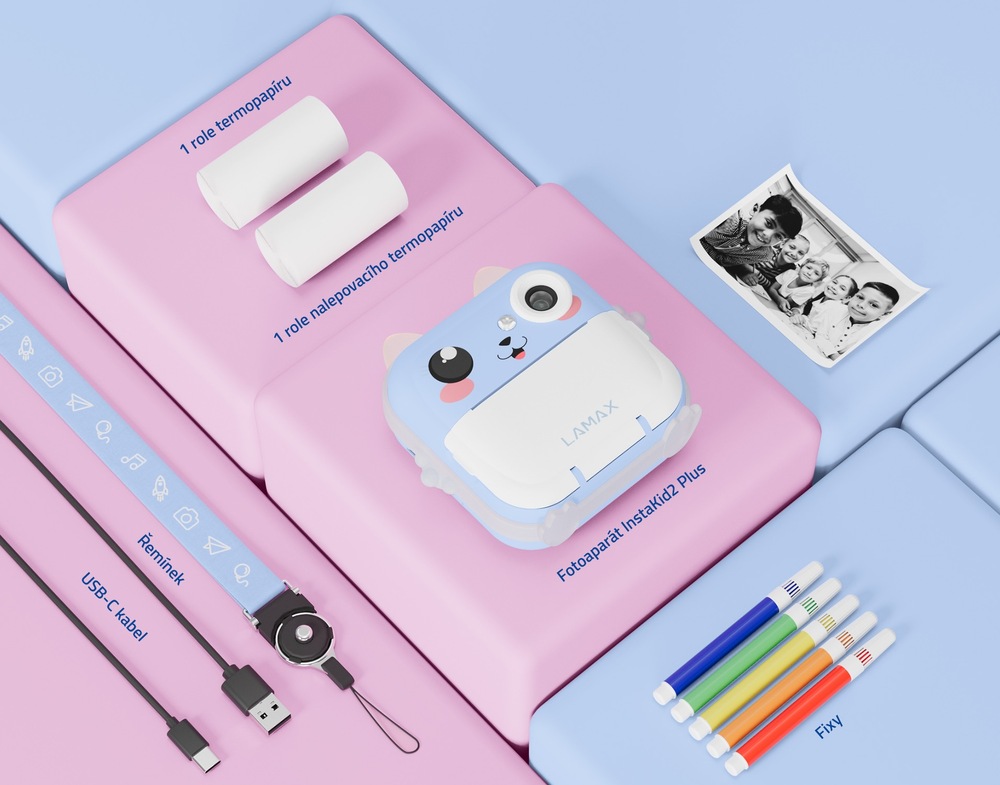 Instantní fotoaparát LAMAX InstaKid2 AI Plus modrý Instantní fotoaparát LAMAX InstaKid2 AI Plus modrý