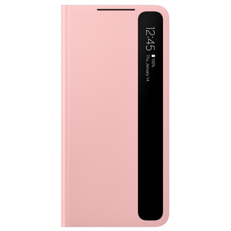 Pouzdro na mobil flipové Samsung Clear View na Galaxy S21+ 5G růžové