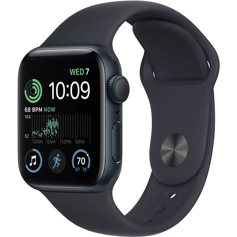 Chytré hodinky Apple Watch SE 2022 GPS 44mm pouzdro z temně inkoustového hliníku - temně inkoustový sportovní řemínek