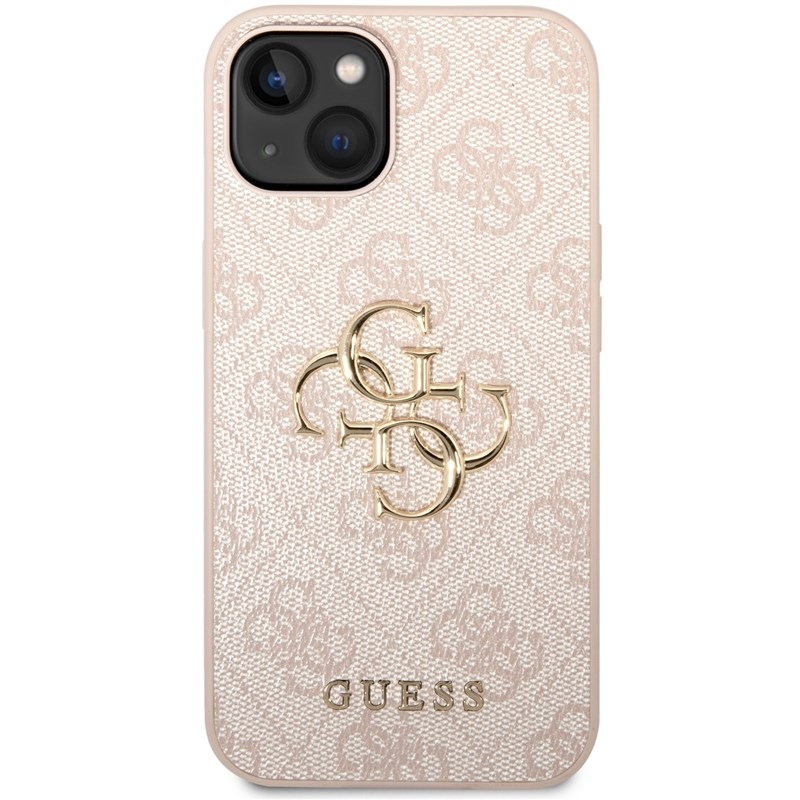 Kryt na mobil Guess 4G Metal Logo na Apple iPhone 15 růžový