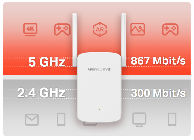 Wi-Fi extender Mercusys ME30, AC1200 bílý Wi-Fi extender Mercusys ME30, AC1200 bílý
