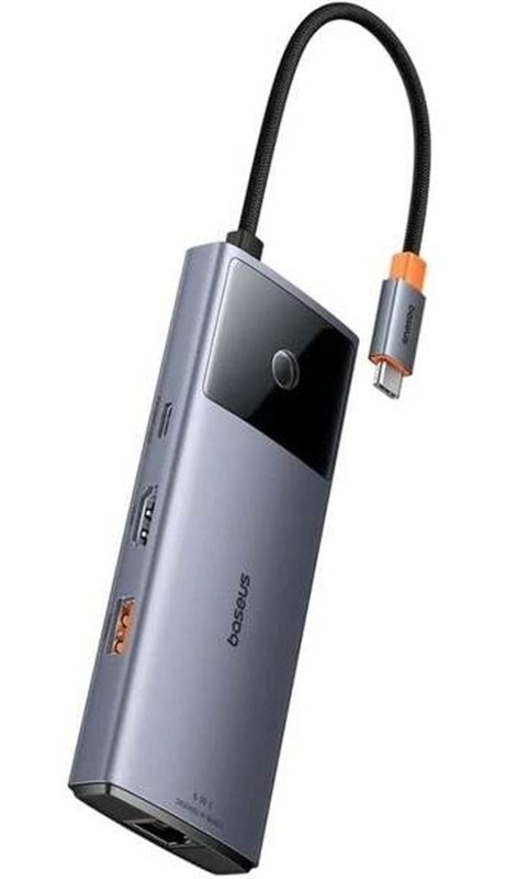 USB Hub Baseus Metal Gleam Series II 6-in-1 šedý