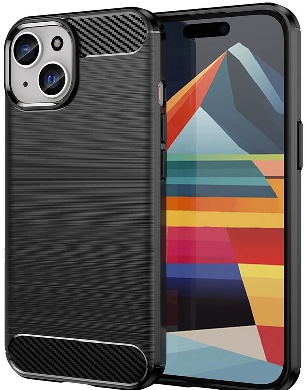 Kryt na mobil WG Carbon na Apple iPhone 15 - černý