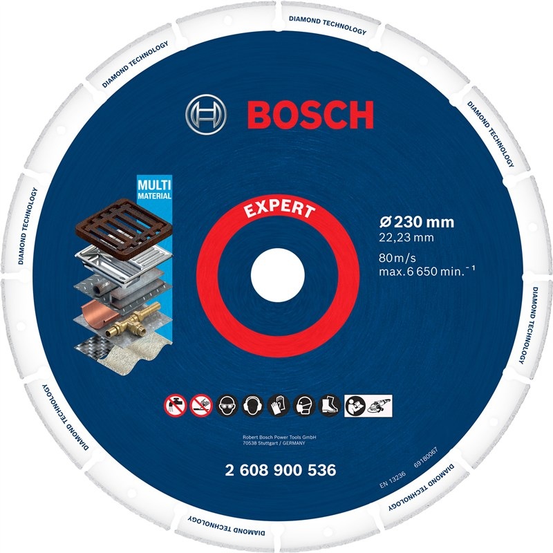 Řezný kotouč Bosch Expert s průměrem 230 mm, pro kovové i nekovové materiály