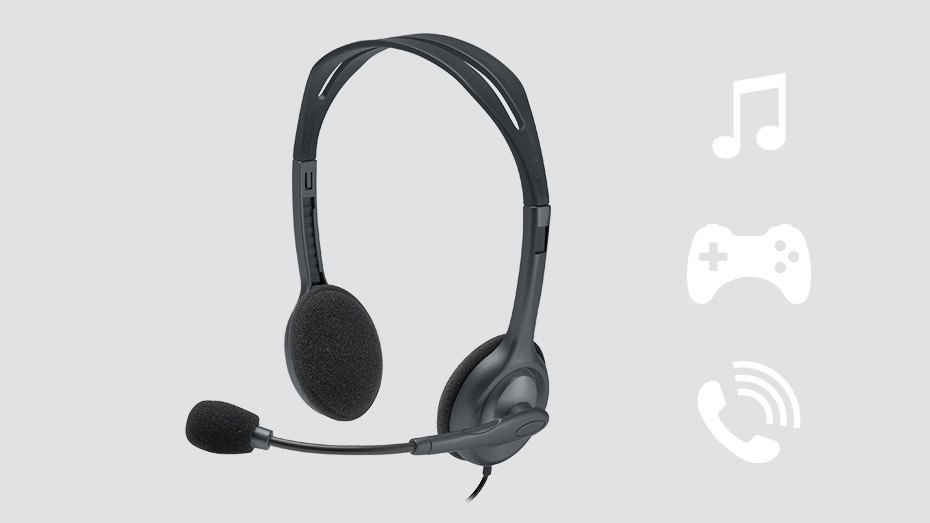 Headset Logitech H111 šedý Headset Logitech H111 šedý