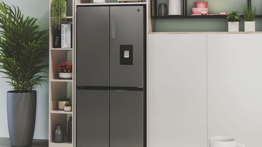 Americká lednice Hoover HHCR3818ENPL stříbrná