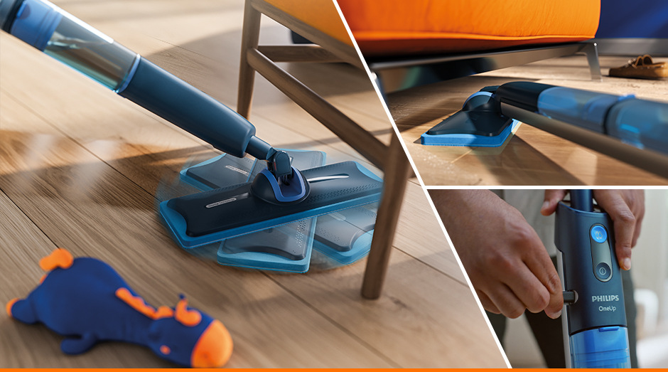  Elektrický mop Philips XV5113/01 OneUp, který se dostane i pod nábytek