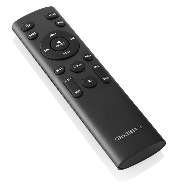 soundbar GOGTAS940WSB, dálkový ovladač