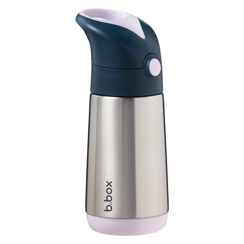 Termoska na pití s brčkem b.box 350 ml indigo/růžová