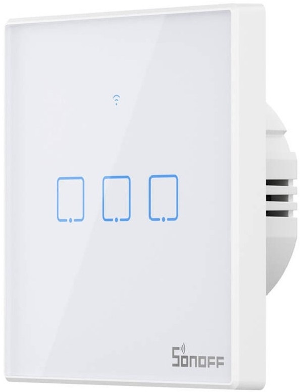 Vypínač Sonoff Smart WiFi + RF 433 T2 EU TX (3-channel) s ovládáním aplikací i dotykem