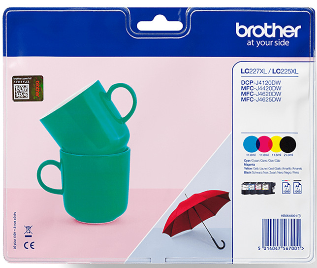 Inkoustová náplň Brother LC-227XLVALBP, 1200 stran, CMYK