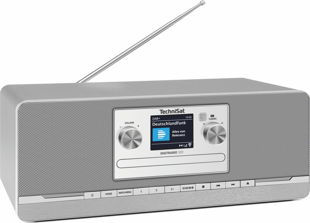 Digitální radiopřijímač TechniSat DIGITRADIO 320, stříbrná barva