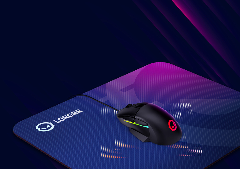 Podložka pod myš Lorgar MAIN 313 (M), 36×30 cm černá Podložka pod klávesnici a myš Lorgar MAIN 319 XL detail povrchu