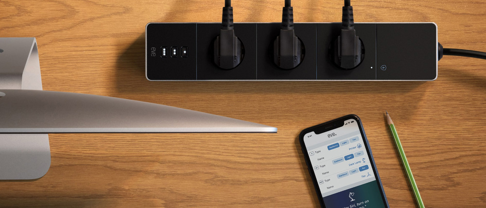 Kabel prodlužovací Eve Energy Strip, 3× zásuvka, 1,9m černý/bílý