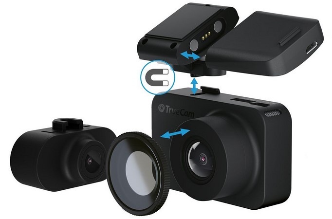 Autokamera TrueCam M9 GPS 2.5 (s hlášením radarů) černá