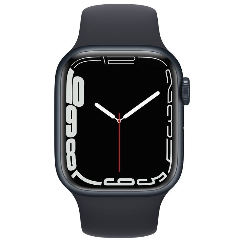 Chytré hodinky Apple Watch Series 7 GPS + Cellular, 45mm pouzdro z půlnočně inkoustového hliníku - temně inkoustový sportovní řemínek